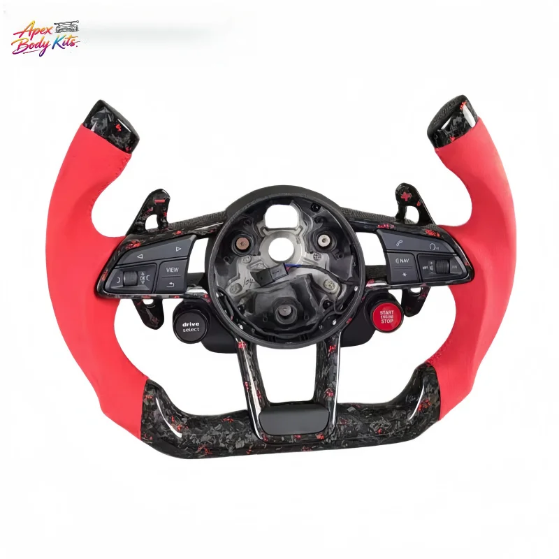 Suitable for Audi R8 4S MK2, A6, S6, RS7, A8, S8 D4, A3, S3, TT Upgraded Carbon Fiber Racing F1 Steering Wheel Without Airbag