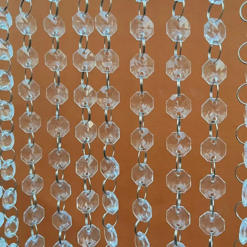 10PCS 100cm Clear Beaded Curtain Shinning Transparent Acrylic Hanging Strand Hanging Chandelier Accessories Decoration