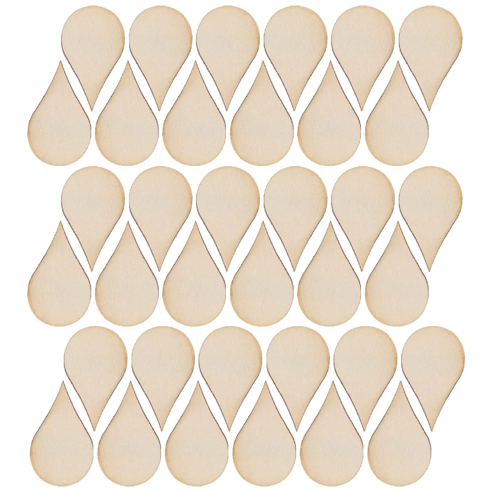 

100pcs Wood Slices Decoration Teardrop Shape Natural Unfinished Diy Craft Ornaments For Home Wedding Valentine Wooden Heart Tags