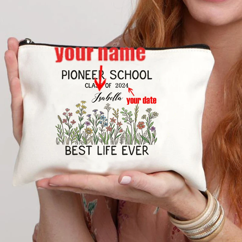 Personalized Pioneer School Teacher Name Makeup Bag JW Pioneer School  Gift Cosmetic Kit Pioneer School Gift Bag Pencil Case