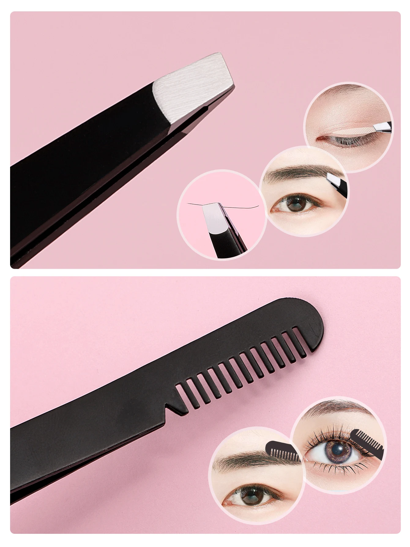 Een wenkbrauwclip met dubbele hoofdband en nauwkeurig schuin puntontwerp is geschikt voor zowel mannen als vrouwen.