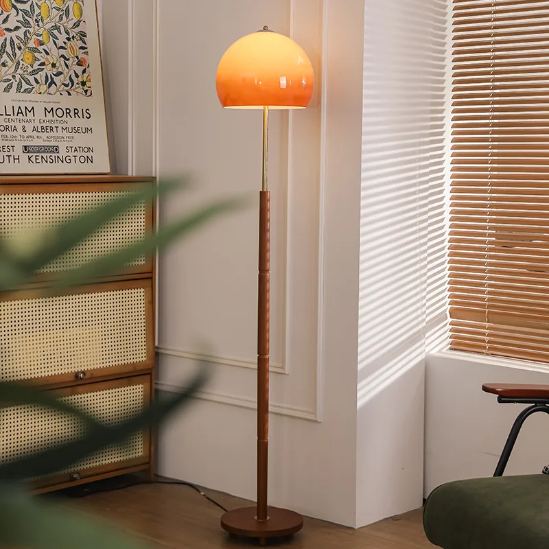 Lampada da terra a fungo medievale soggiorno Divano retrò americano lampada pompelmo camera da letto comodino atmosfera decorazione verticale