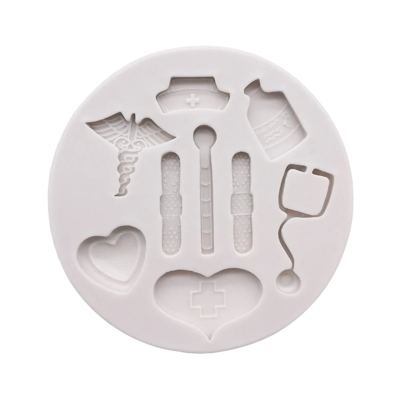 Stethoscope Medical Hospital Tools Silicone Mold Sugarcraft Chocolate Cupcake Baking Mold Fondant Cake Decorating Tools