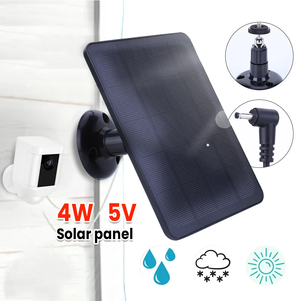 

4W 5V Solar Panel Kit Waterproof Adjustable Wall Mount Bracket with 9.8FT Charging Cable for Ring Stick Up&Spotlight Camera