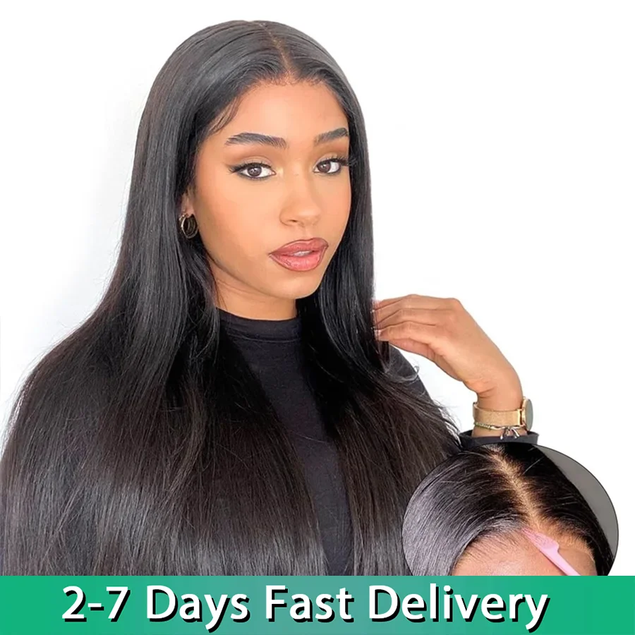 Human Hair Glueless Wig 12a Grade Straight Glueless Lace Front Wigs Bling Real Human Hair Natural Color Lace Frontal Wig