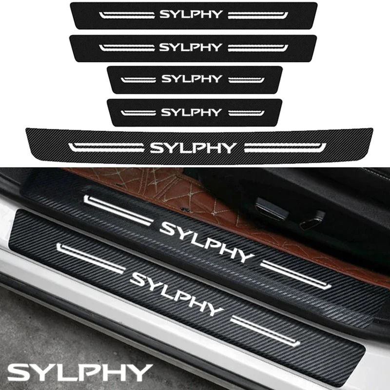 For Nissan Sylphy Badge Car Styling Door Pedal Guards Sill Threshold Strip Anti Scratch Waterproof Stickers Protective Film