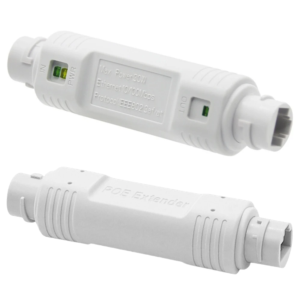 48V POE Extender/Repeater Waterproof Extension POE Injector Adapter 10/100Mbps PoE Extender for PoE Switch NVR IP Camera