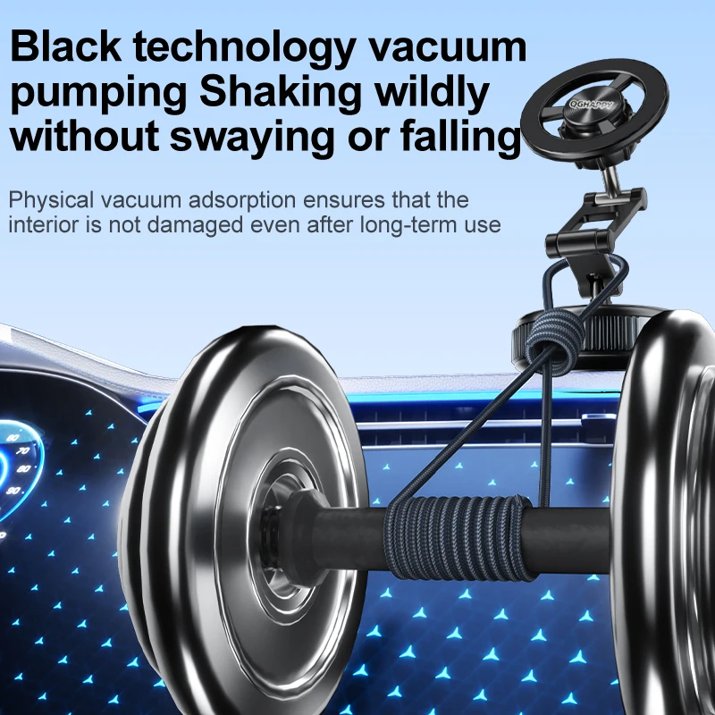 فراغ المغناطيس حامل جوّال بلاستيكي متعدد زوايا تعديل قوي المغناطيسي تمتص تصميم حامل سيارة قابل للطي لحامل الملاحة