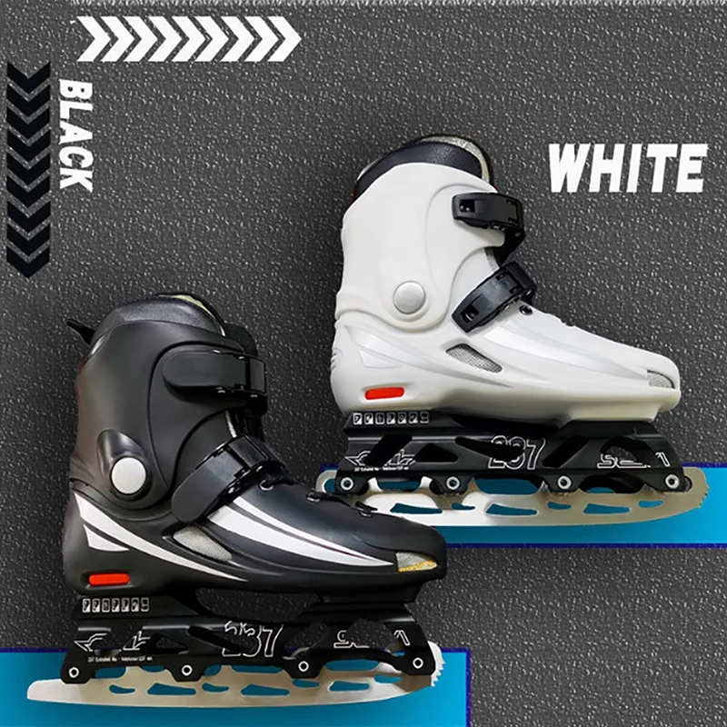 2 in 1 Ice Blade Skate Shoes Stainless Steel Roller Skate Breathable Thickened Bracket New Inline Roller Skating Shoes for Adult