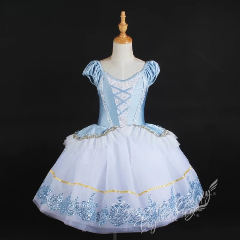 Mädchen Ballett Tutu Kleid Frauen Spitze Bühne Zeigt Dancewear Erwachsene Blau Bühne Leistung Kleider Kind Mit Versteckte Taste Tanz Tragen