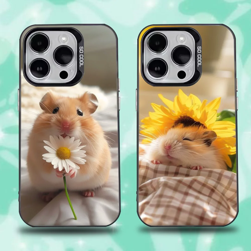 

Cute Mouse Rat Hamster Phone Case For iPhone 16,15,14,13,12,11,Pro,Max,Plus,Mini,XS,SE Anti Fall Black Matte Hard Bumper