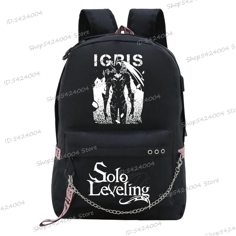 

Student School Backpack Solo Leveling Anime Shoulders Bag for Teenage Girls Boys Funny Sung Jinwoo Zipper Women Men Bagpack