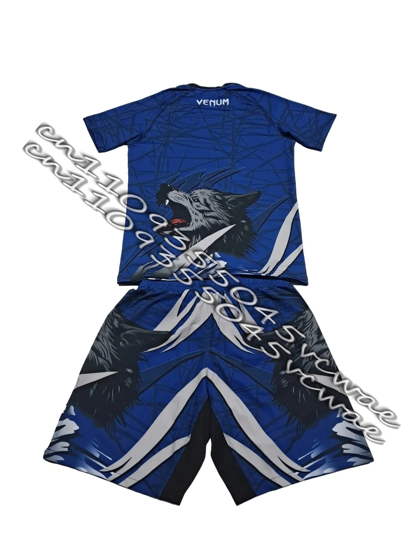 

Комплект для бокса и ММА Khamzat Chimaev: дышащая быстросохнущая футболка и шорты для мужчин, влагоотводящий спортивный костюм для бега