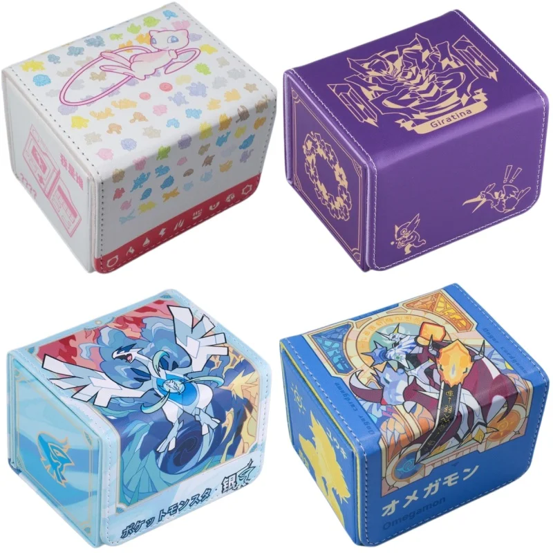 

PTCG Mew Lugia Giratina Magnetic Leather Board Game Card Box DTCG Omegamon OPCG Large Capacity Game Collection Card Storage Box