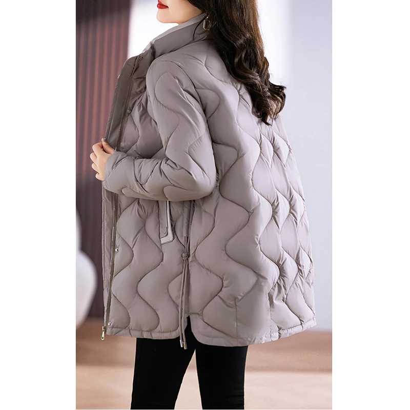 Women's Long Down Cotton Jacket Parka Loose Outwear Waterproof stand collar Coat Snow Warm Chic Lady Zipper Overcoat Winter New