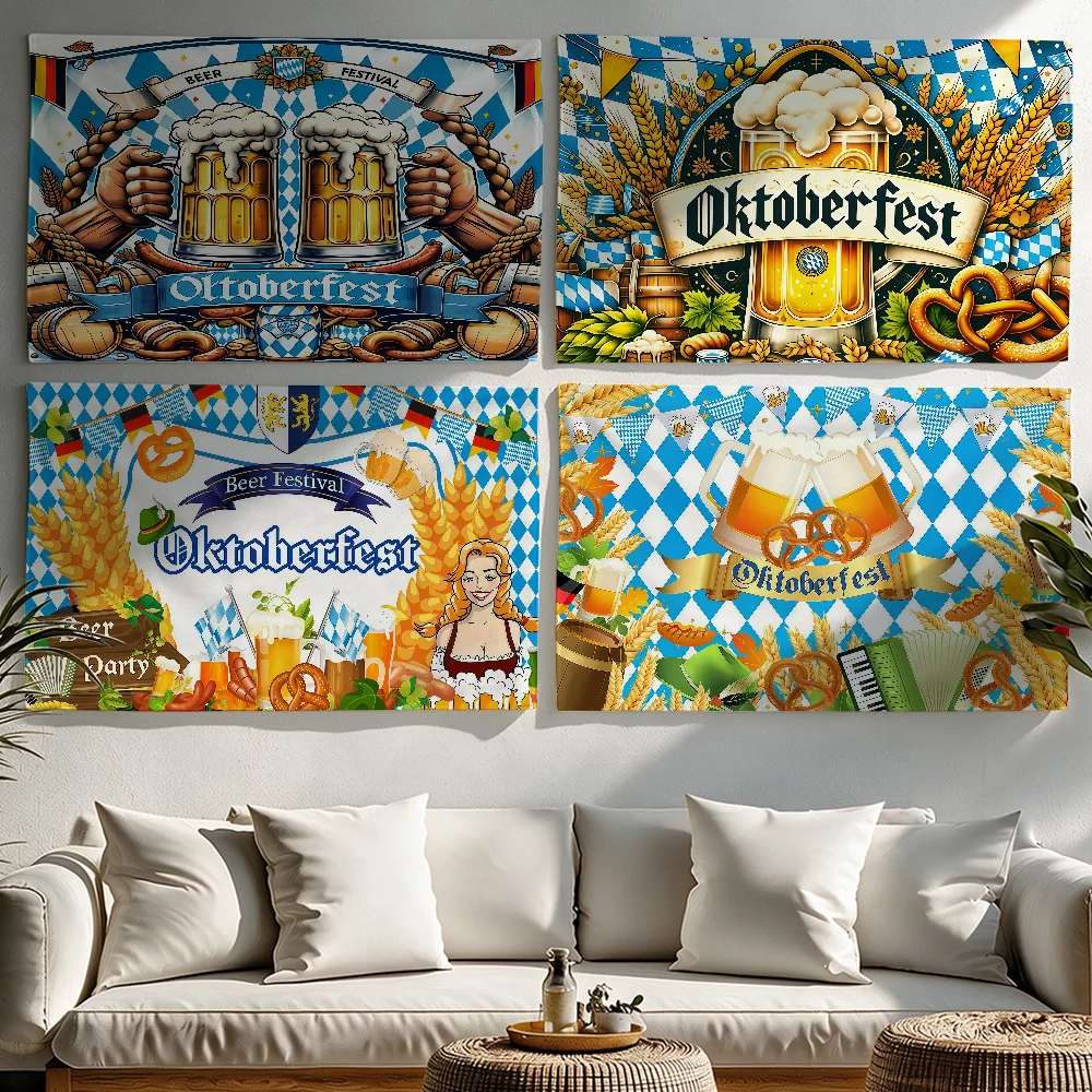 Fashion Oktoberfest flag Tapestries Outdoor Parties Bedrooms Living Rooms Dorm Rooms Wall Decor Banners Gifts