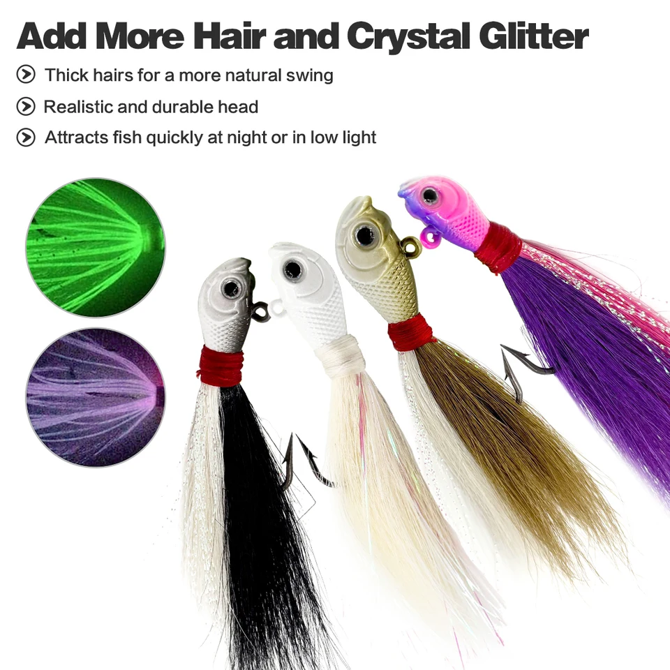 FishTrip 3pcs Hair Jig Head Sea Fishing Hook Bucktail Jig 7-56g Sea Multicolor Trout Bass Fishing Lure Accessories Saltwater - AliExpress 18 FishTrip 3pcs Hair Jig Head Sea Fishing Hook Bucktail Jig 7-56g Sea Multicolor Trout Bass Fishing Lure Accessories Saltwater - AliExpress 18