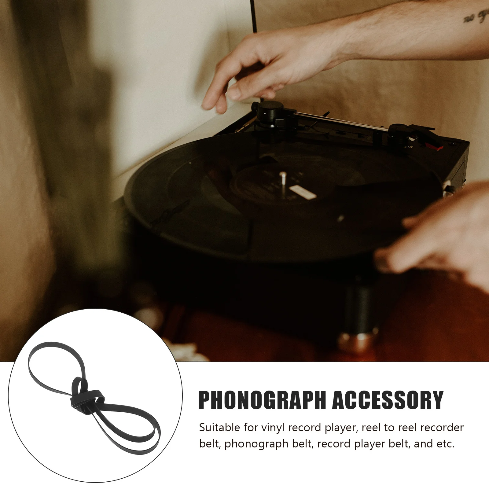 

54cm Rubber Turntable Belt Elastic Durable Replacement for Phonograph Record Player Belt Phonograph Accessories