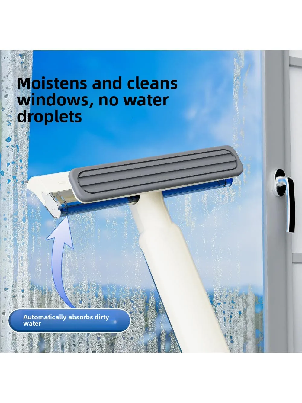 

Внутренний очиститель для наружных окон с высоким посадкой для домашнего использования, сильное всасывание, двухсторонний распылитель воды, скребок для мусора, подметальная машина