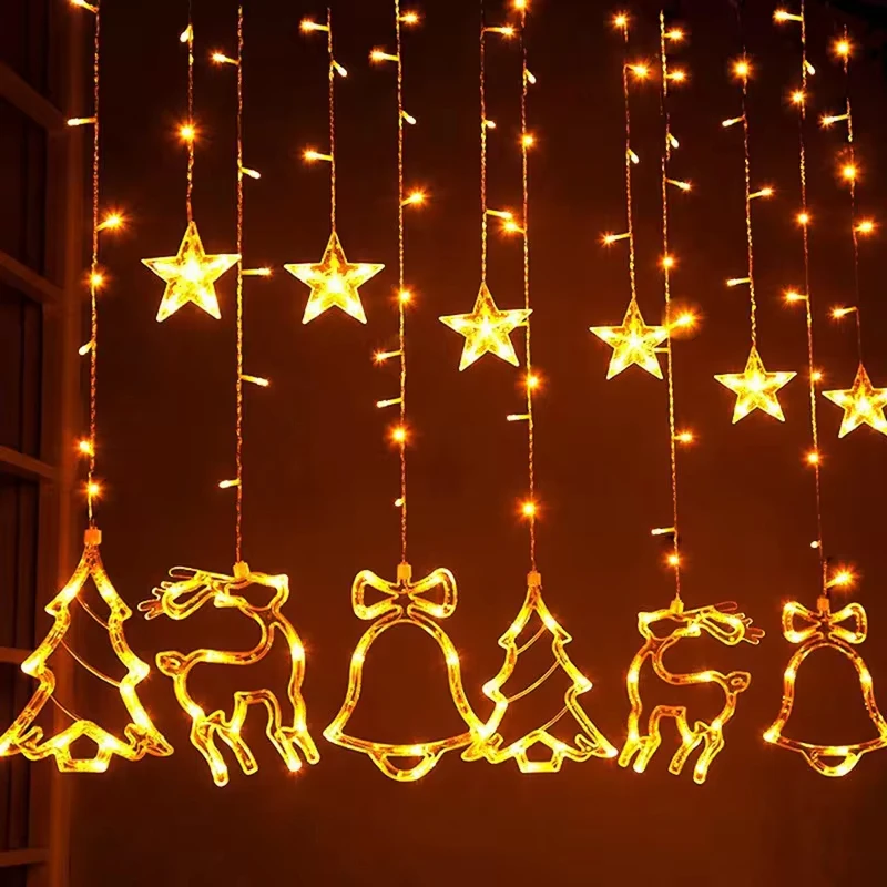 Christmas Led Garland Curtain String Light Merry Christmas Decor For Home 2022 Cristmas Ornament Xmas Navidad Noel Gift New Year