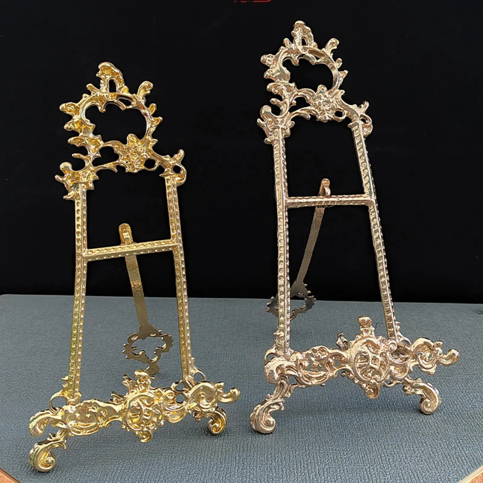 Decorative Display Easels Vintage 18th Century Style Tripod Brass Plate Stands For Family Enthusiast Entryway Bedroom Fireplace