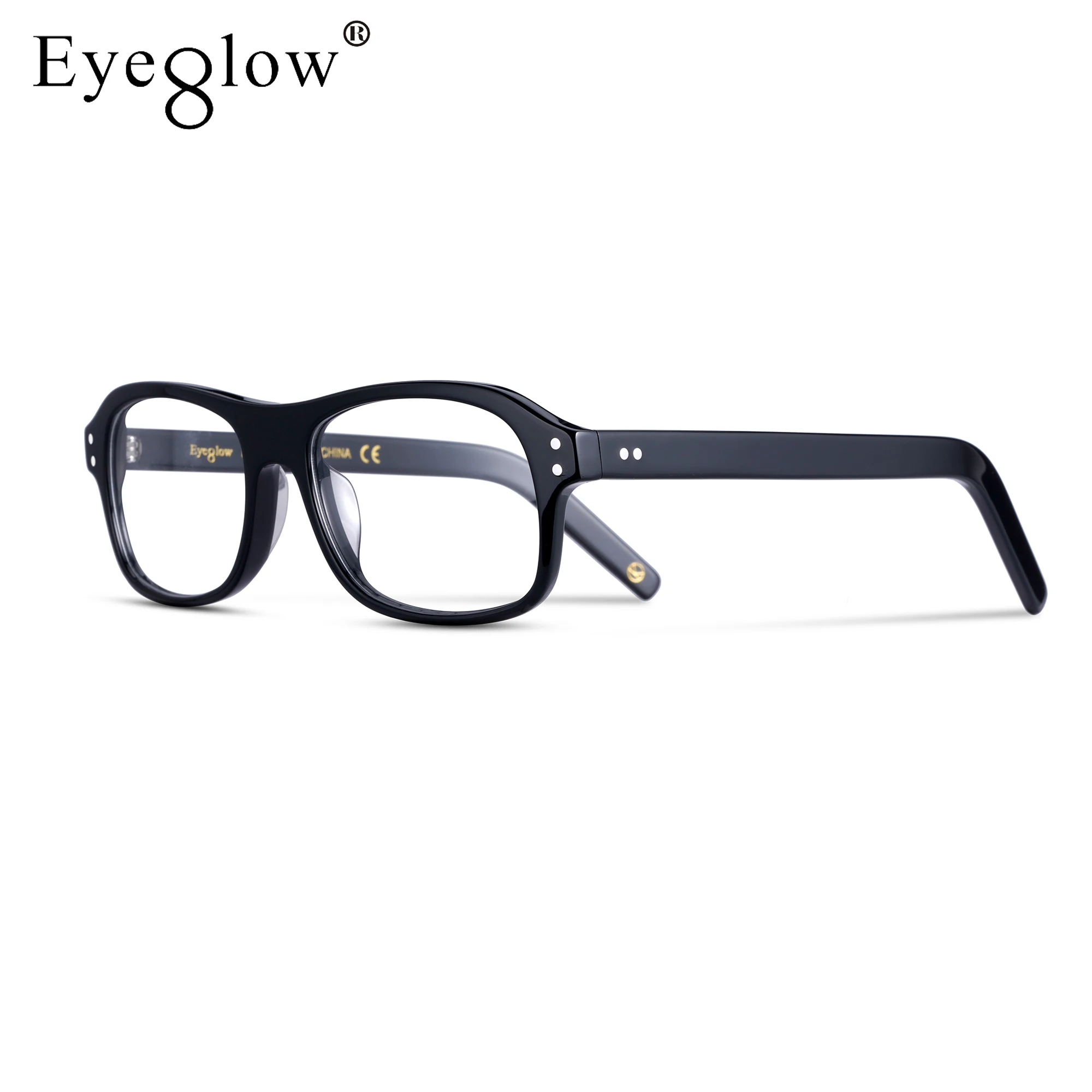 EyeGlow Kingdom Kingsman British Glasses Frame Men Vintage Eyeglasses Frame Hard Acetate  Clear Lens with Full Case