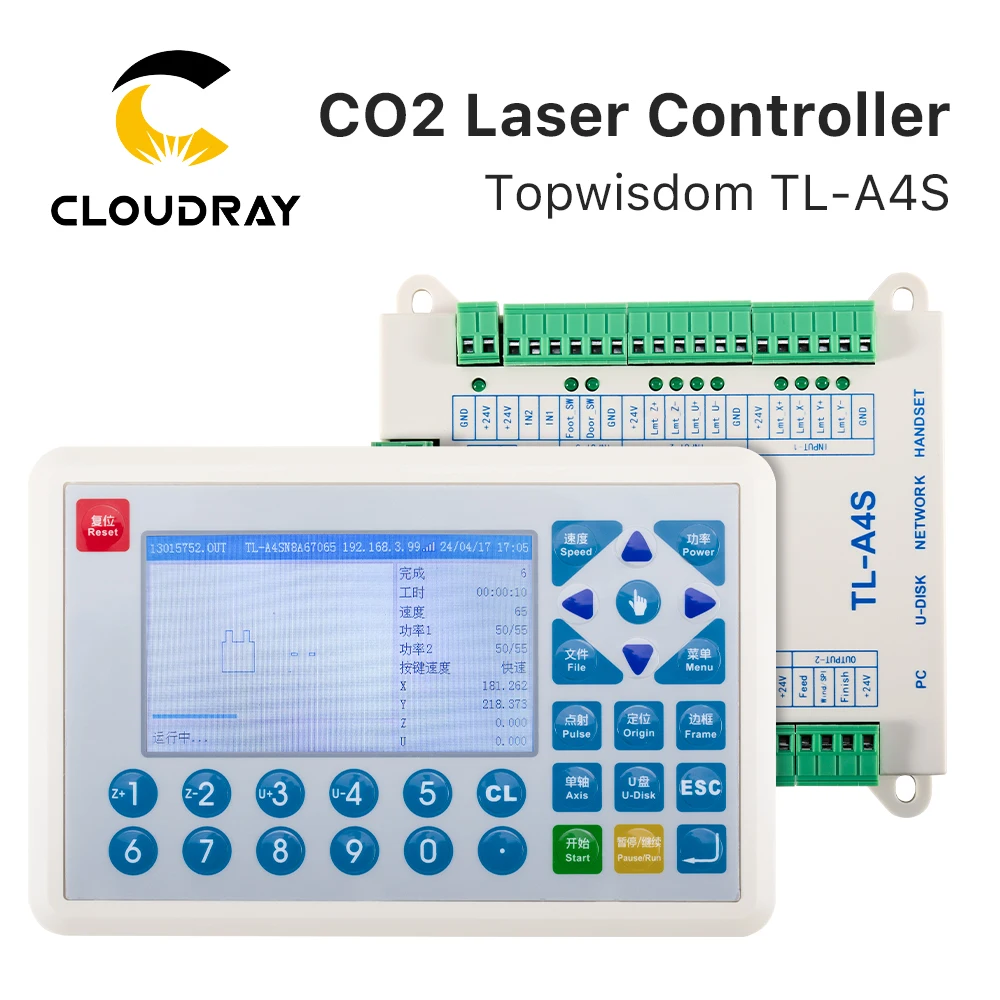 

Cloudray CO2 Laser Topwisdom TL-A4S Controller 4 Axes Motion Control Rotary Cutting Carving for Co2 Laser Engraving Cutting