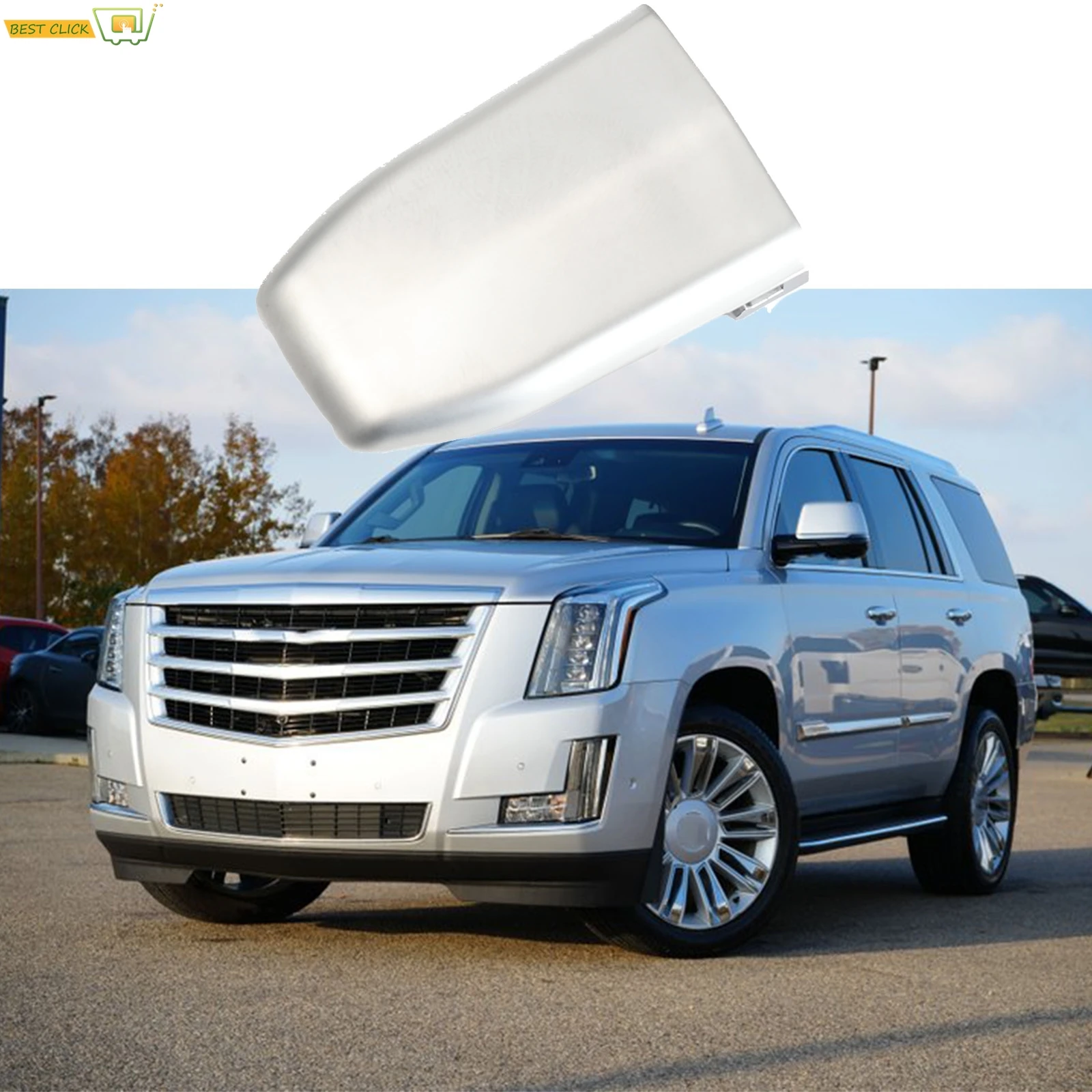 For Cadillac Escalade ESV 2015-2019 Front Door Lock Cylinder Cover Cap 13596115 Silver