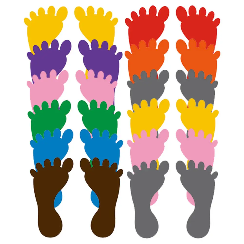 

12 пар премиальных водонепроницаемых ПВХ-наклеек с отпечатками стоп для детей: напольные стикеры для детского сада, школы, обучения очередному порядку, сенсорного развития