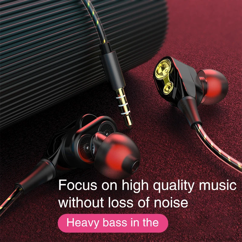 New Style Earbuds Sports Headphone 3.5mm Noise Isolating Earphone Low Bass In-Ear Headset with Mic for Mobile Phone Universal