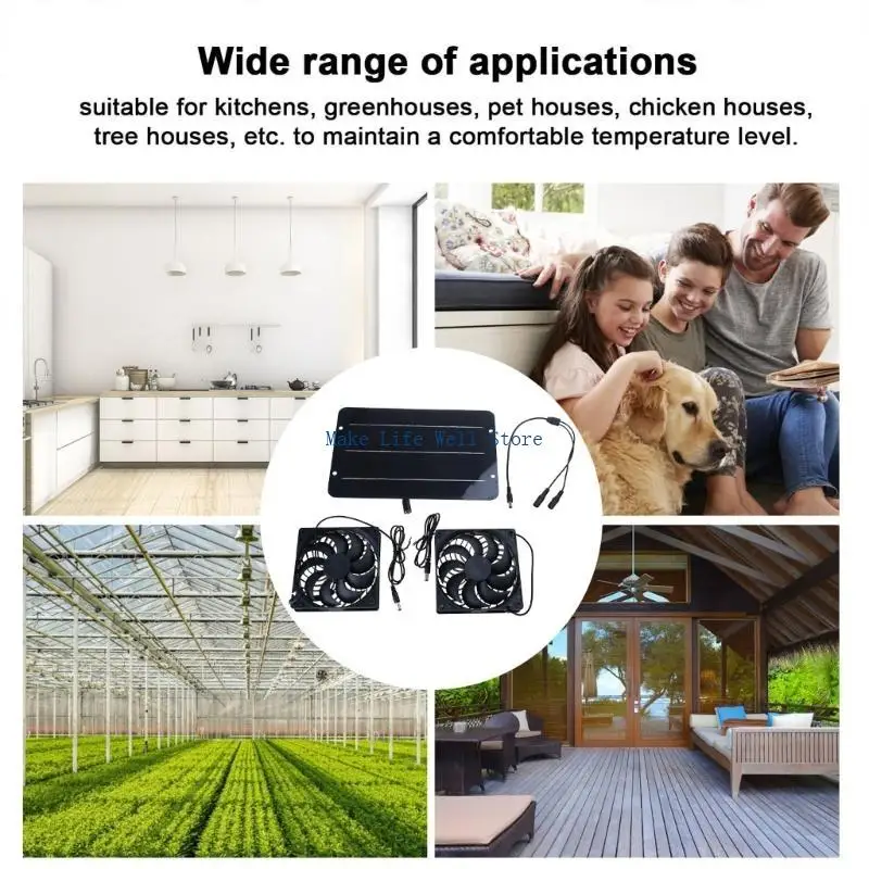  Solar Electric Ventilator Double Fan System Effective Cooling for Your Space