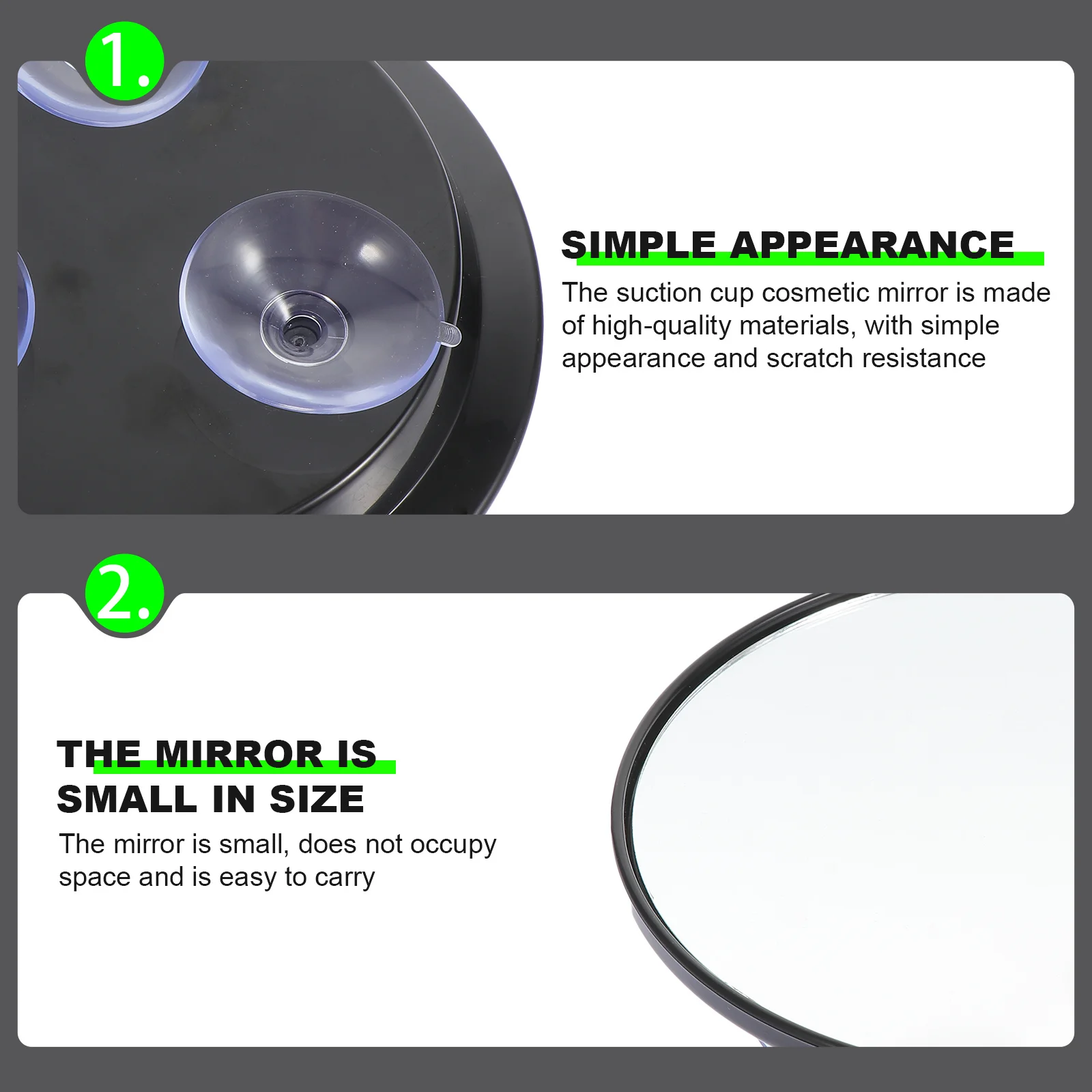 1 stuks zuignap make-upspiegel High-Definition vergrotende compacte spiegel Gemakkelijke muurplaatsing Handig
