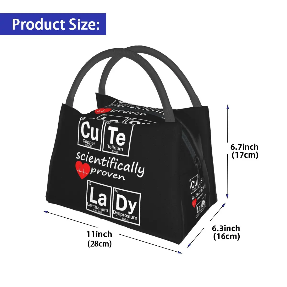 Elements Periodic Table Science Chemistry Chemical Lunch Bag Storage Food Boxes Portable Container Cooler Thermal Lunch Box Tote