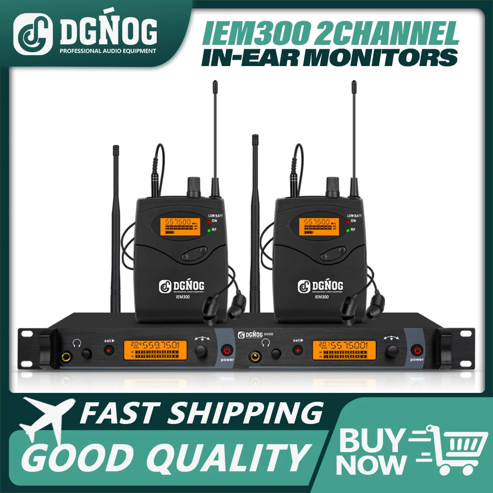 Dgnog-wireless In-ear Monitoring System Iem300 Canais 40 Frequências Uhf Ajustáveis 300 Pés Iem Stage Return For Vocalist Bands