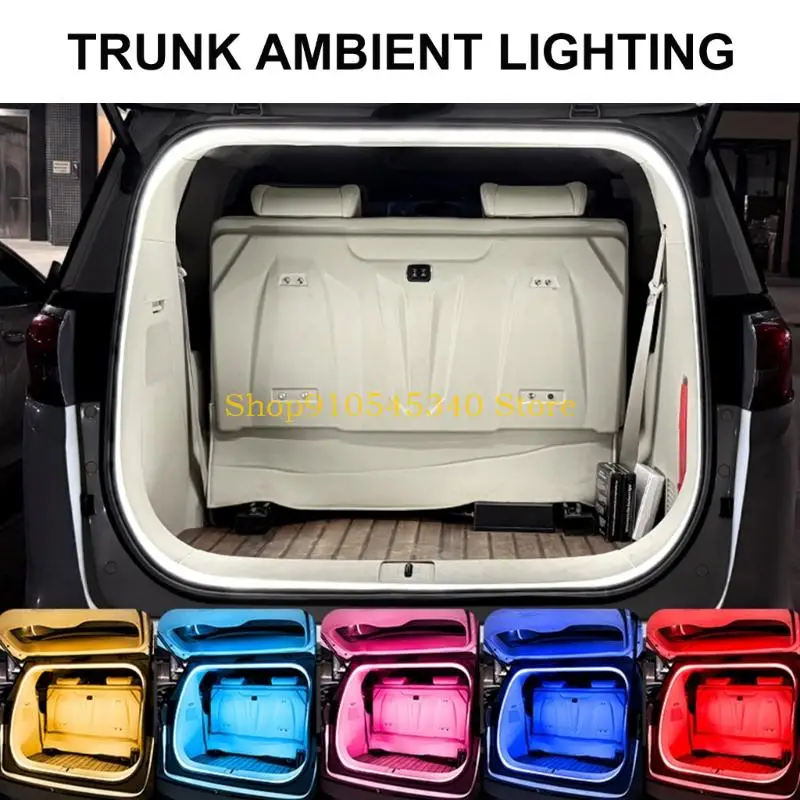 

U2JA Waterproof Trunk Light Strips Flexible Silicone LED Trunk Ambient Lighting with Hands Operation & Soft Glowing for Car