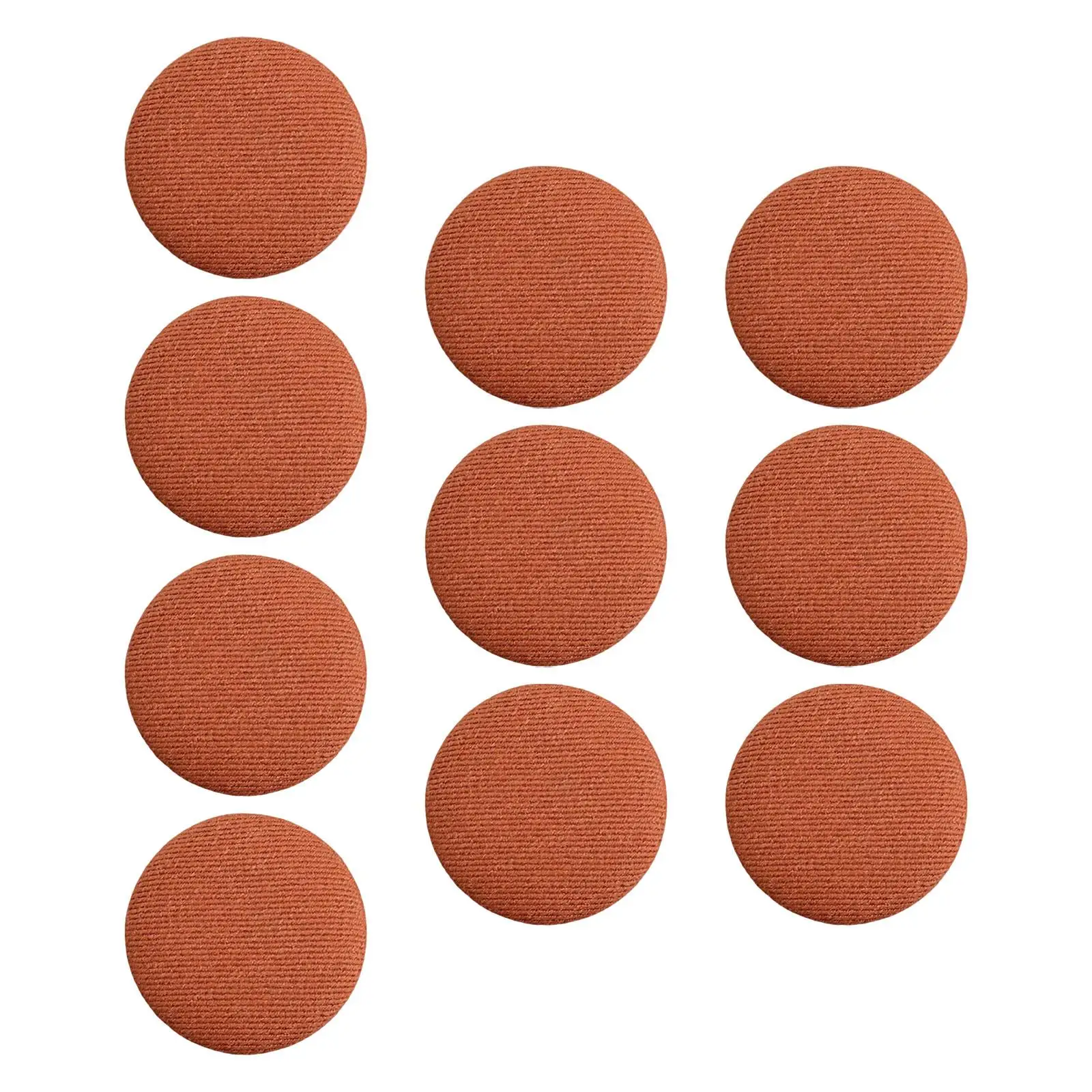5x10x Fabric Cloth Covered Buttons DIY Sewing Buttons for Clothes Shirts Coats Caramel