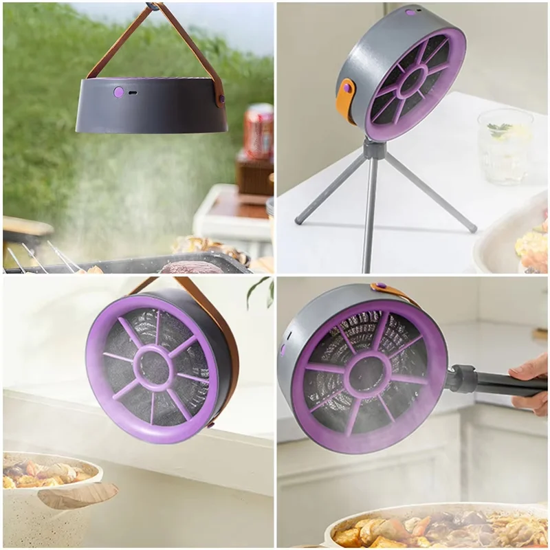 ABKJ-Desktop Range Hood Detachable Kitchen Exhaust Fan With 3 Speed Mini Extractor Hood For Indoor BBQ Hot Pot And RV Kitchen