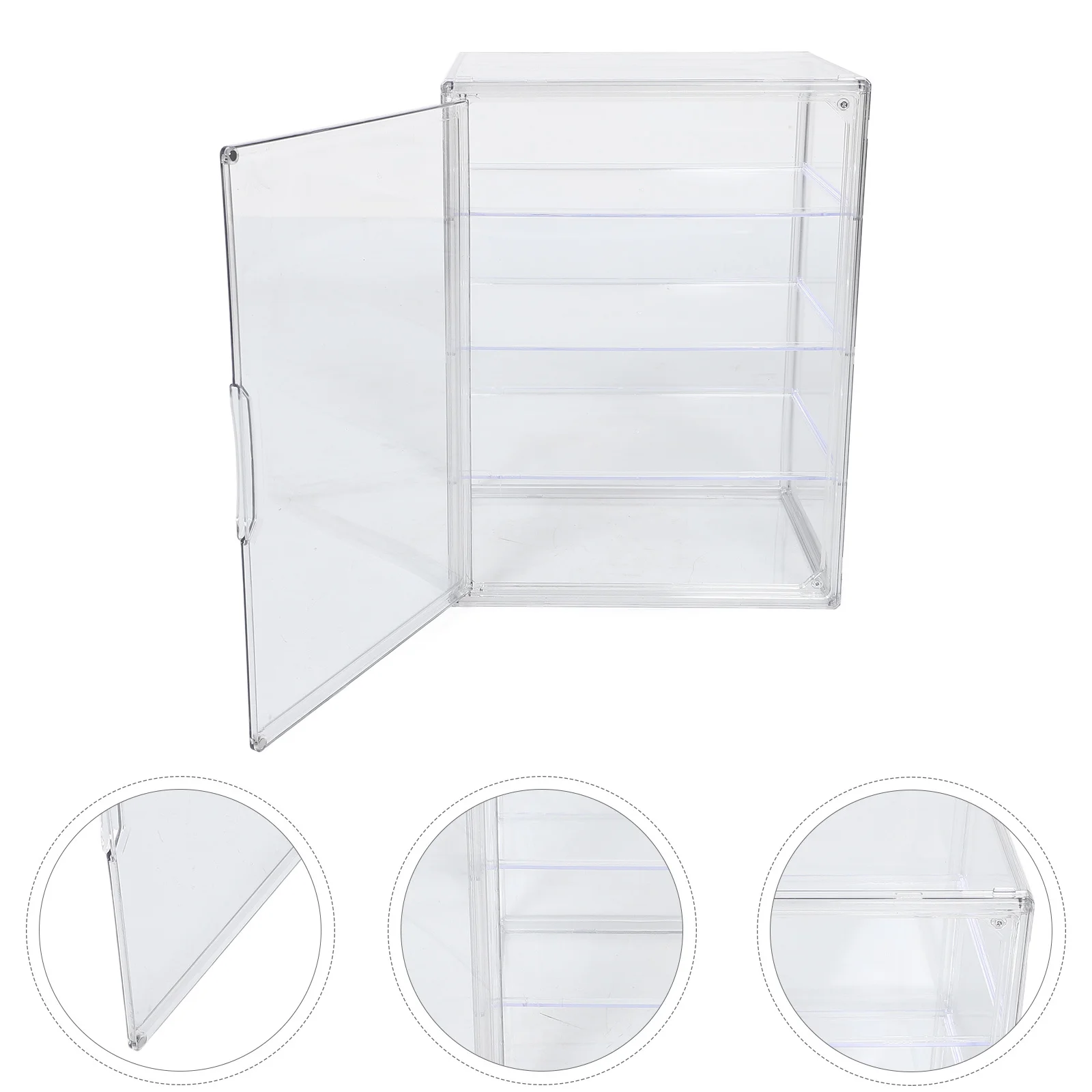 

Adjustable 4-Tier Clear Pastry Display Cabinet Magnetic Door Kitchen Countertop Bread Storage Bakery Display Case