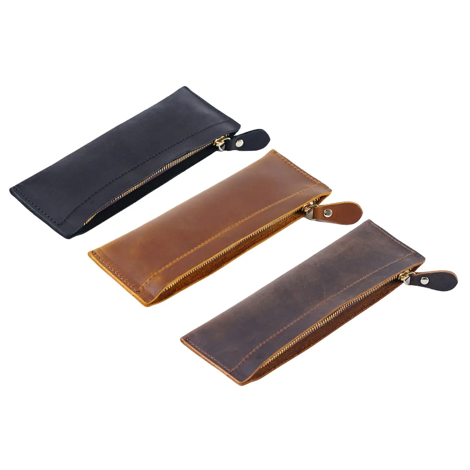 Purse Bag PU Leather Pen Pencil Pouch for Students Teenagers Travel