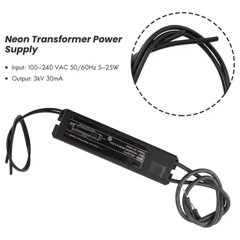 Super Sale Neon Light Transformer Sign Electronic Transformer Supply 3KV 30MA 5-25W Fit for Any Sizes of Glass Neon Light Sign