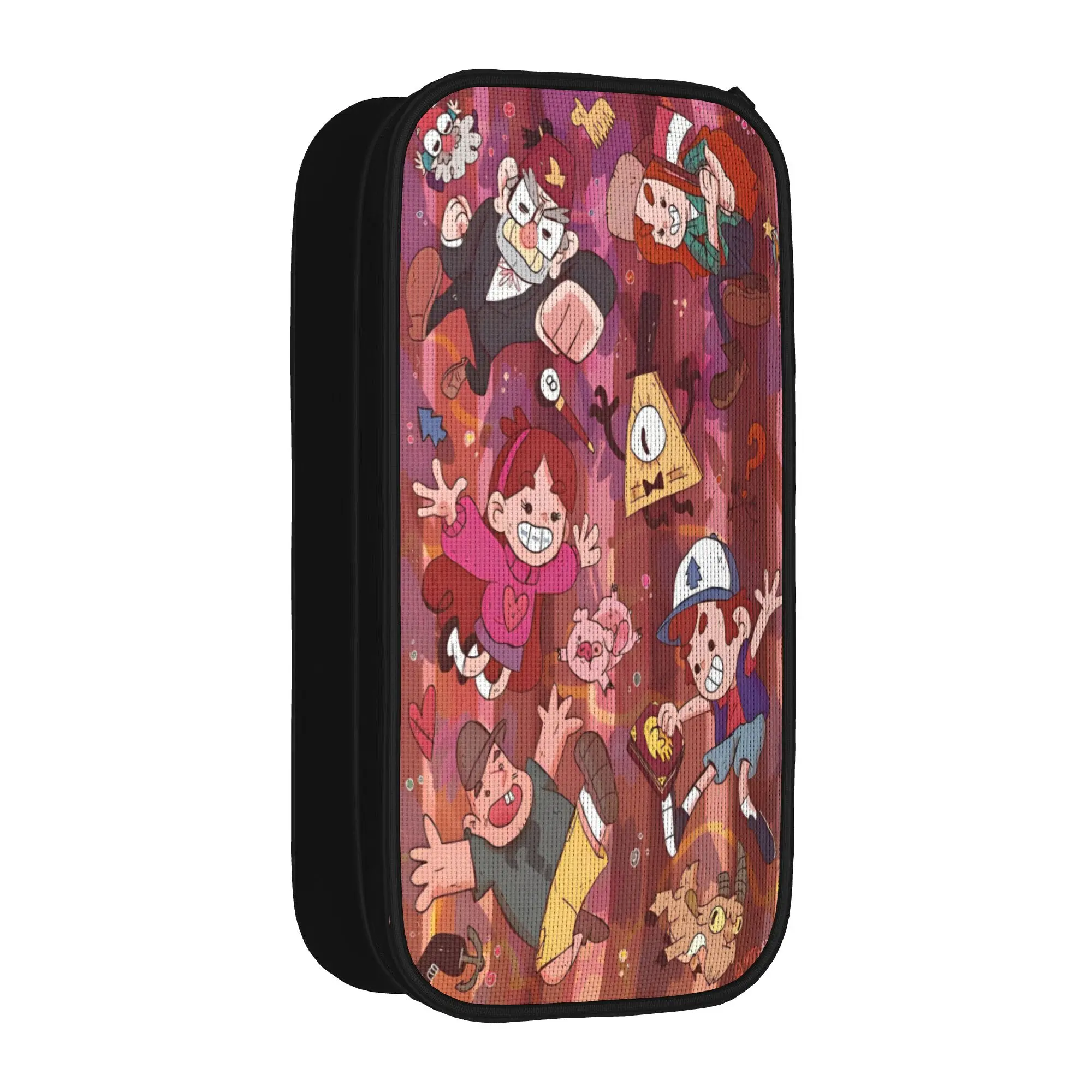 G-Gravity Falls Pencil Case  School Pencil Cases Canvas Boy Girl Aesthetic Portable Pencil Pouch School Supplies