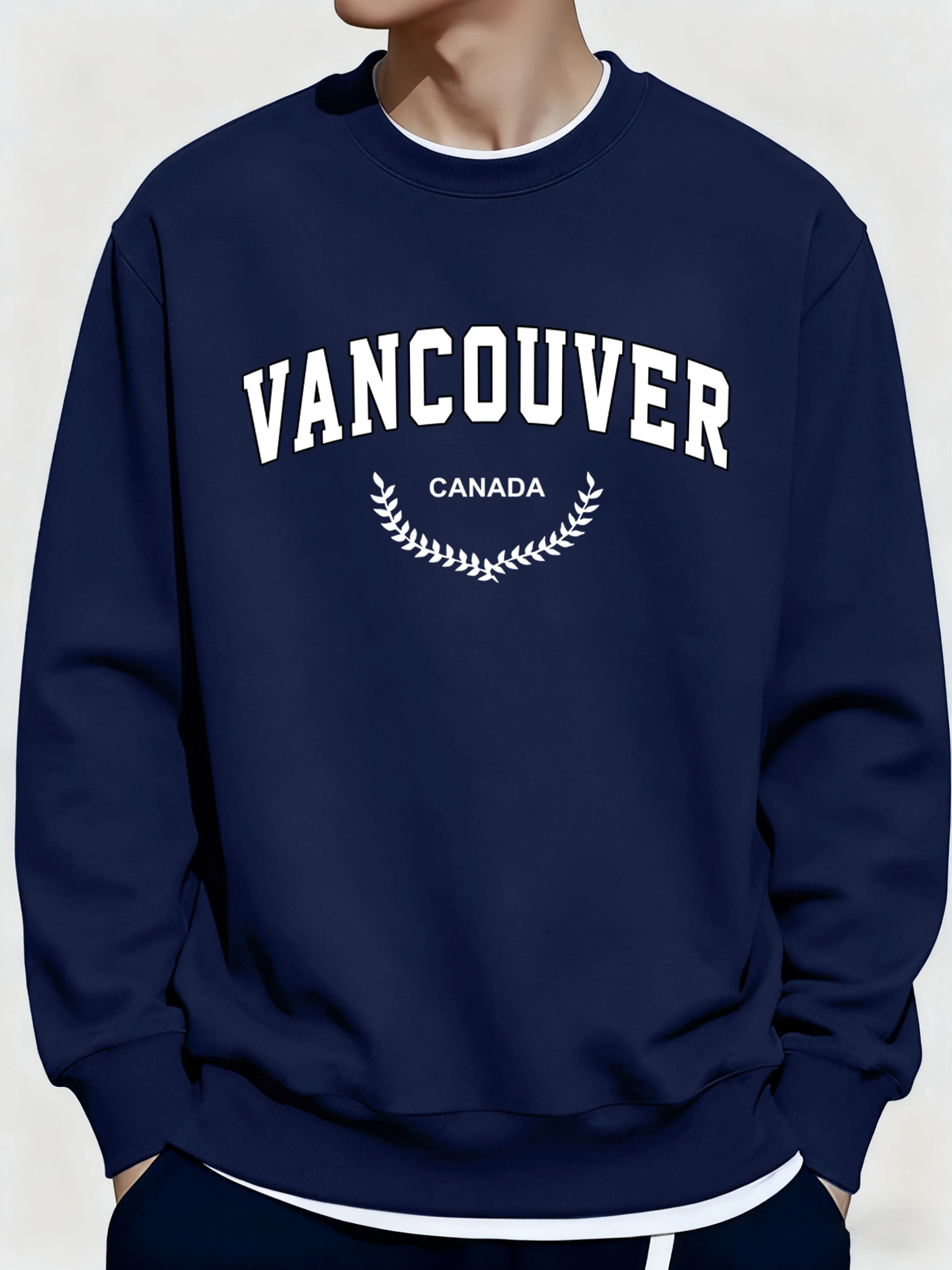 فانكوفر كندا نمط البلوفرات الرجال كل مباراة بلوزة من الصوف الخريف الشتاء س الرقبة طويلة الأكمام للجنسين ملابس ناعمة فضفاضة #1