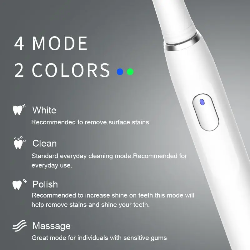 SEAGO Electric Toothbrush Sonic Rechargeable Adult with Timer Care Teeth Whitening 4 Modes Replacement 3pcs Brush Heads SG551