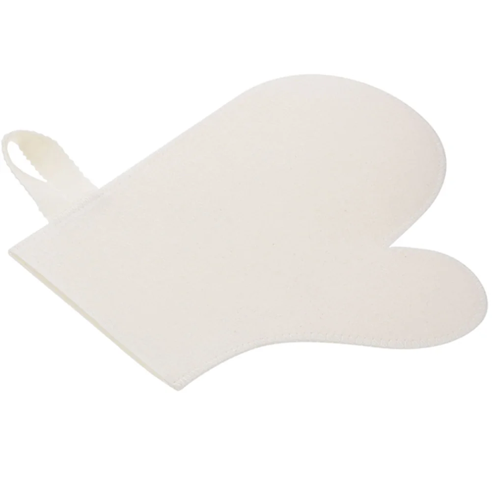 Thermal Felt Sauna Gloves for Cleaning Heat Protecting Mitt White Bathing Mitten