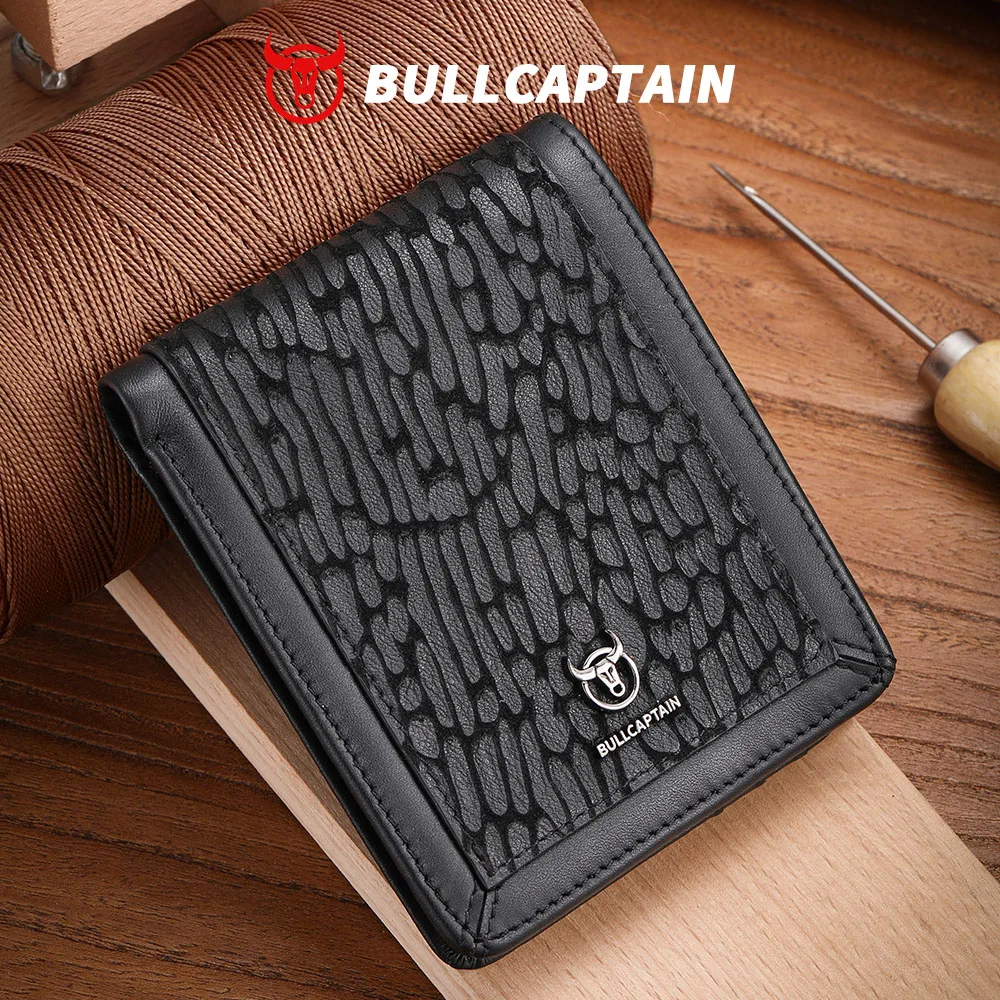 

BULLCAPTAIN кошелек из натуральной кожи с портмоне RFID-кошелек для мужчин, держатель для карт, сумки для денег