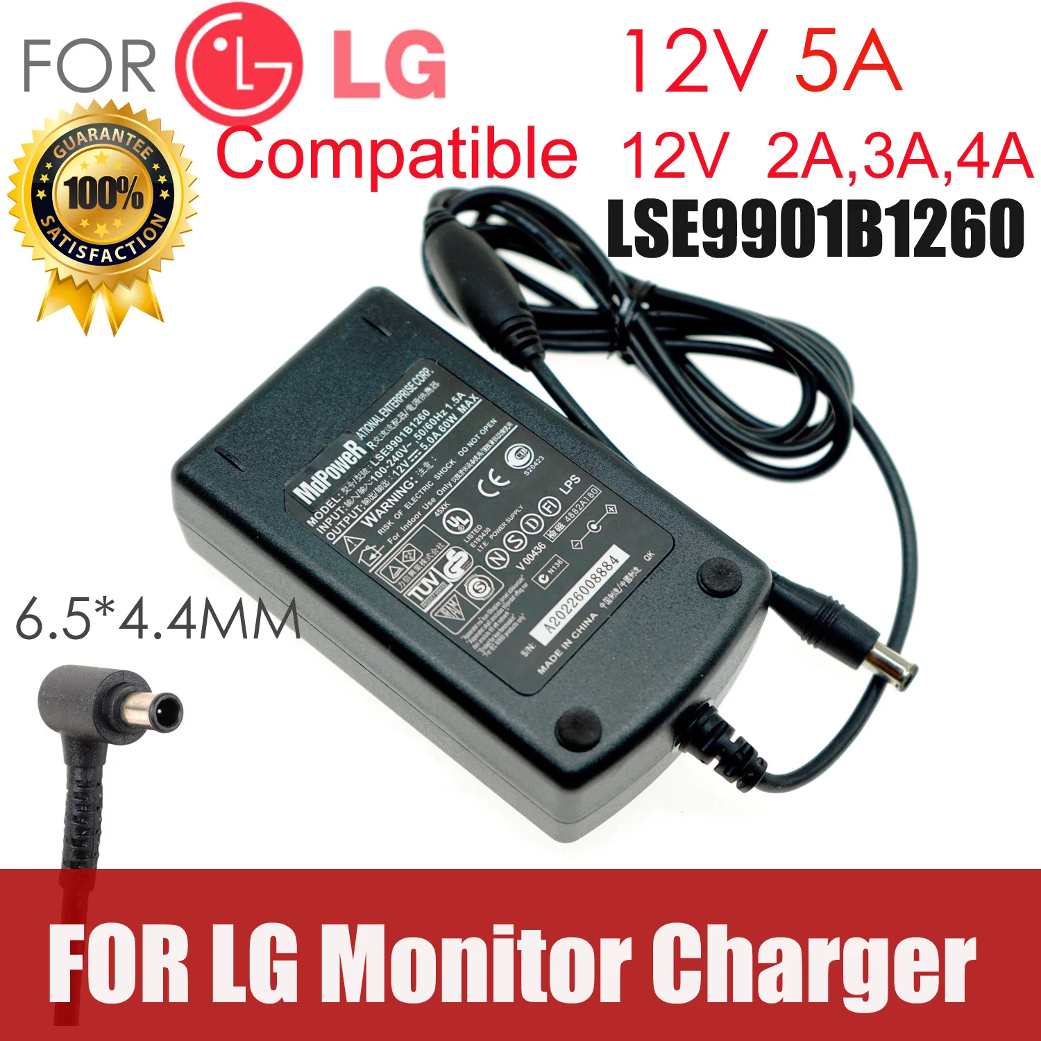 

12V 3A 4A 5A LED Monitor AC Adapter For LG FLATRON E2260 E2250V E1948SX E2260V-P W1943SE W1943SV SCREEN LCD 575LM Power Supply