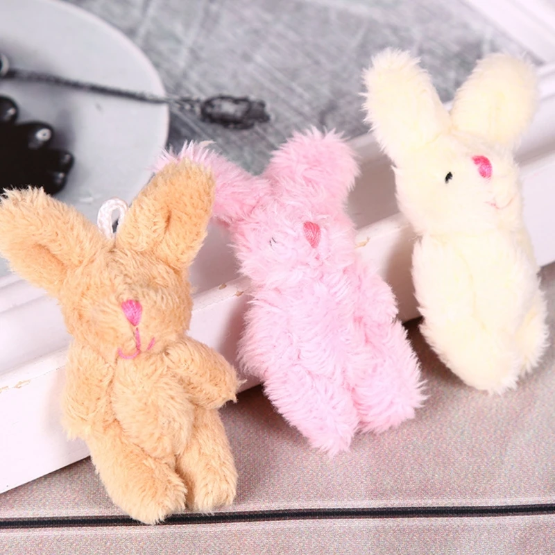 6cm Realistic Dollhouse Plush for Doll Soft Stuffed Rabbits Bunny Miniature Decoration for Doll Mini Joint Rabbit P