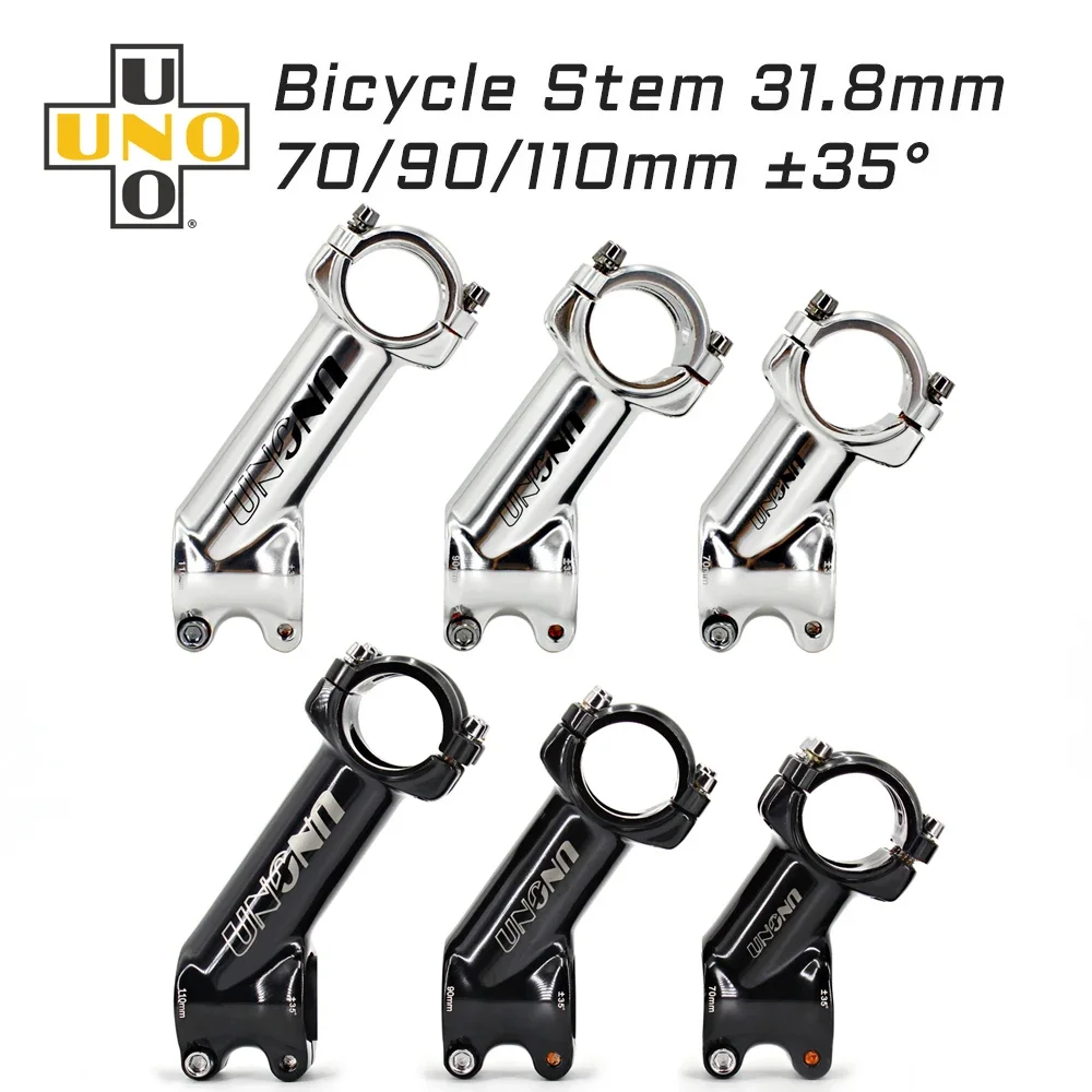 

UNO Bicycle Stem 35 degree Mtb Road Bike Stem Aluminum Alloy Stem 31.8*70/90/110mm Front Fork 28.6mm Bicycle Accessories Stems