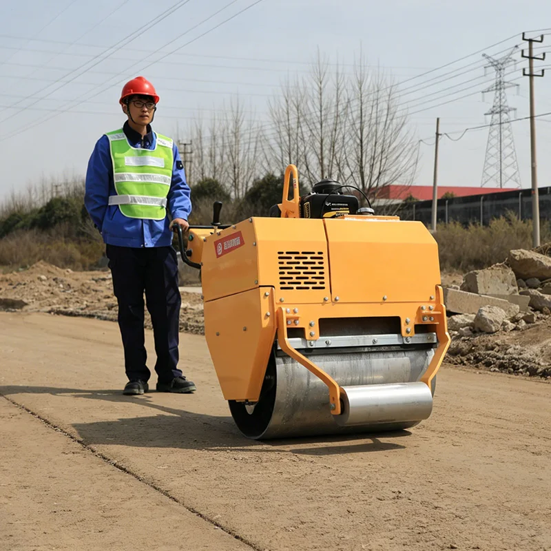 Small single drum roller for narrow grooves and backfill compaction, small single drum roller
