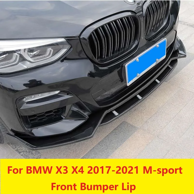 For BMW X3 X4 M40 G01 G02 M-performance Front Bumper Lip Body Kit Exterior Trim Canard Lip Splitter Custom 2017-2021 M-sport